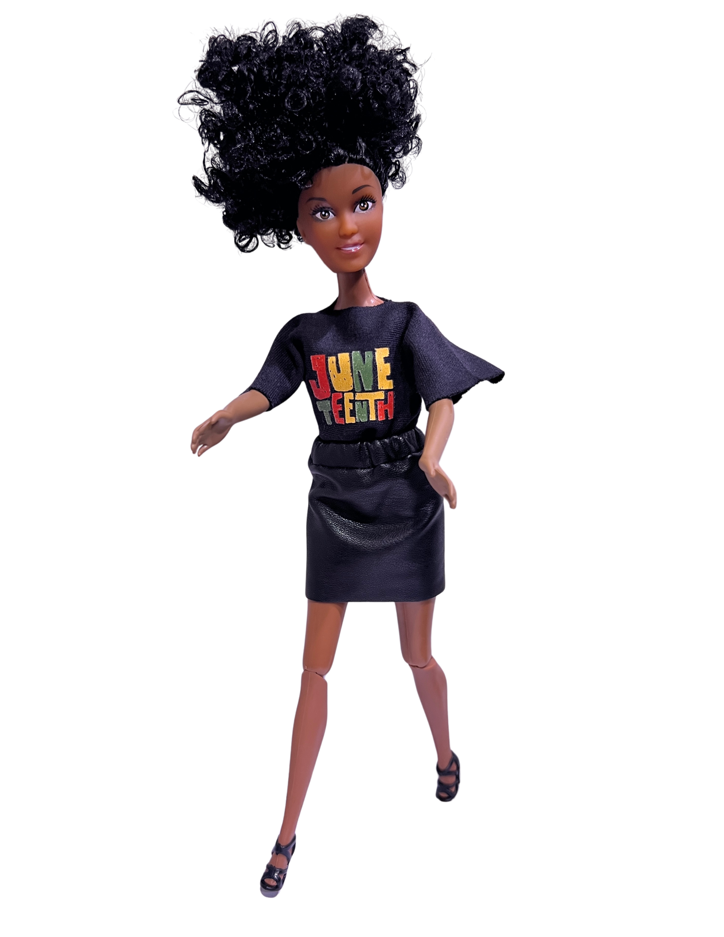 Juneteenth Twin Pack Commemorative Dolls Featuring Red, Green, and Yellow T-shirt