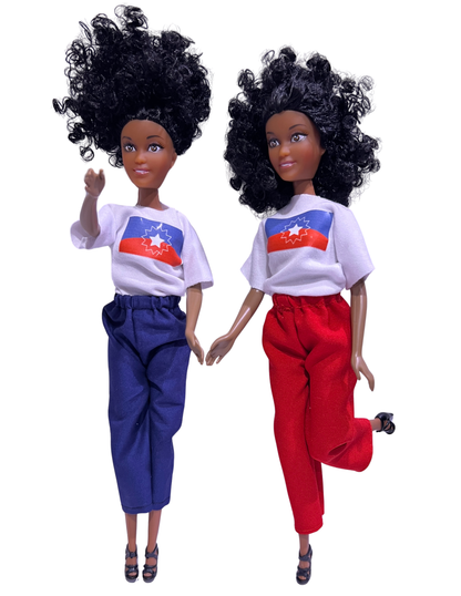 Juneteenth Twin Pack Commemorative Dolls featuring Juneteenth Flag T-Shirt