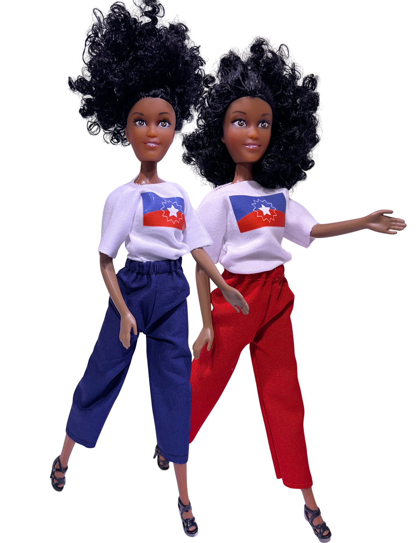 Juneteenth Twin Pack Commemorative Dolls featuring Juneteenth Flag T-Shirt