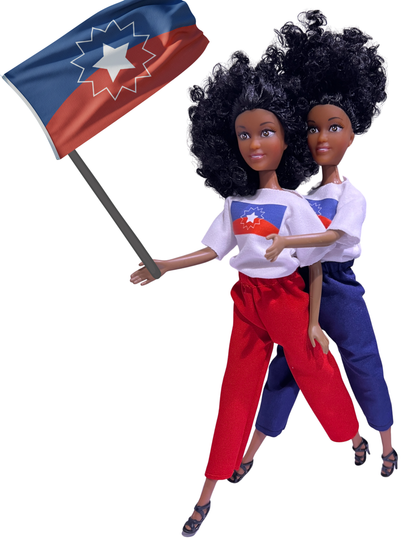 Juneteenth Twin Pack Commemorative Dolls featuring Juneteenth Flag T-Shirt