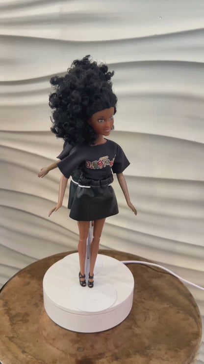 Juneteenth Twin Pack Commemorative Dolls Featuring Red, Green, and Yellow T-shirt